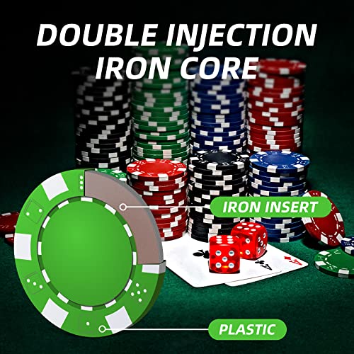 Homwom Poker Chip Set - 500PCS Poker Chips with Aluminum Case, 11.5 Gram Chips for Texas Holdem Blackjack(500pcs) - style: 500pcs