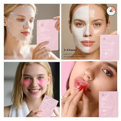 Gifts for Women, Birthday Gifts, 33 Pcs Rose Hydrating Face Skin Care Gifts Set, Bath & Body Spa Gifts Basket Set for Women, Beauty Care Kit, Makeup Bag, Face Serum, Christmas, Anniversary, Wife, Mom