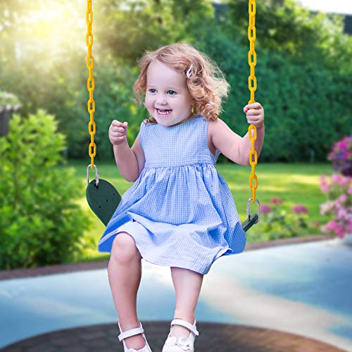 Sunnyglade Swings Seats Replacement with 66" Chain Swing Accessories Green | Replacement Swings for Outdoor Swing Set Heavy Duty Accessorie with Snap Hooks and Hanging Strap Support 440Lb
