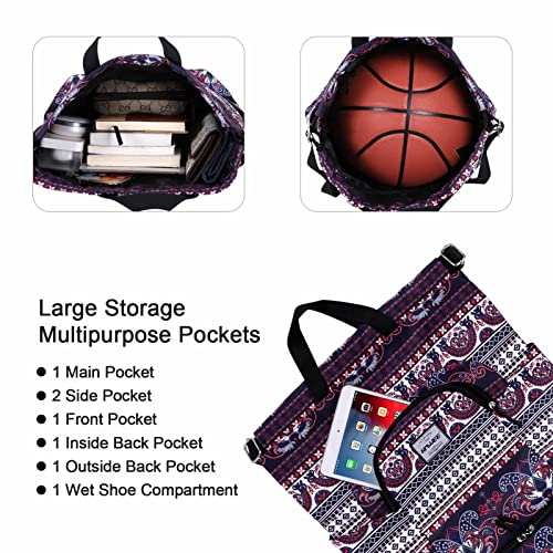 Dry Wet Drawstring Backpack with Shoe Compartment for Women Adjustable Gym Bag - color: Exotic