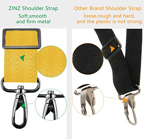 ZINZ Shoulder Strap 58" Ultra-Thick Fixed Padded and Adjustable Buckles Crossbody Strap for Briefcase Laptop Bag Luggage - color: Yellow