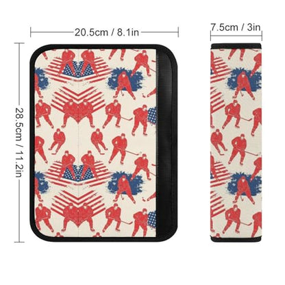 2 Pack Breathable Car Seat Belt Pad for Child, Stroller Pushchair High Chair, Ice Hockey American Flag Neck Strap Covers, Neck and Shoulder Support - color: Pattern 390