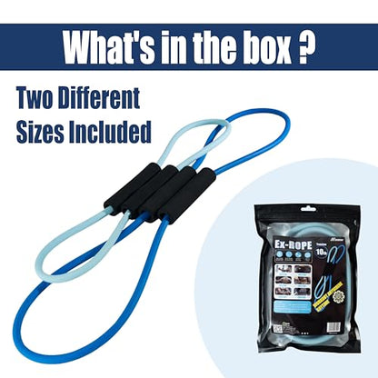 [2 Pack] Resistance Bands for Fitness with Soft Handles, Skin-Friendly Natural Latex Elastic Loop,10-12 Pound Tension, Long and Short Stretch, Fitness Exercise and Workout for Men and Women