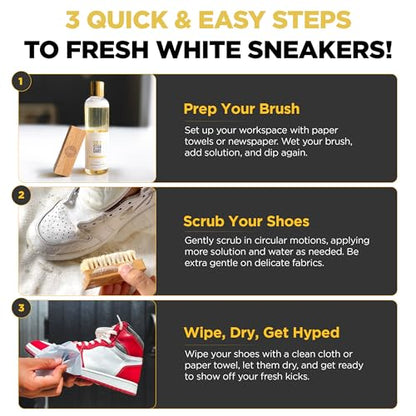 Gold Standard Shoe Cleaning Kit for White Sneakers & Tennis Shoes | Sneaker Cleaning Kit, Removes Dirt & Stains from Leather, Canvas & Mesh - style: Shoe Cleaner Kit