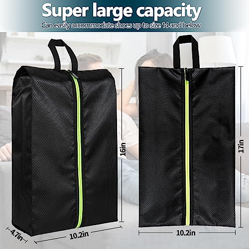 Shoe Bags for Travel - Set of 3 Pack Large Capacity Oxford Fabric Shoe Bags, Multi-Functional Dust-Proof and Waterproof Men & Women Travel Shoe Bag(Black) - color: Black