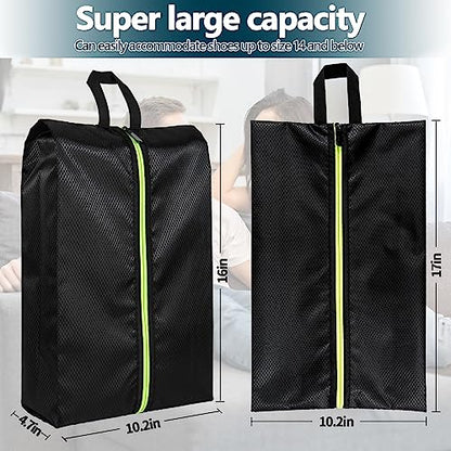 Shoe Bags for Travel - Set of 3 Pack Large Capacity Oxford Fabric Shoe Bags, Multi-Functional Dust-Proof and Waterproof Men & Women Travel Shoe Bag(Black) - color: Black