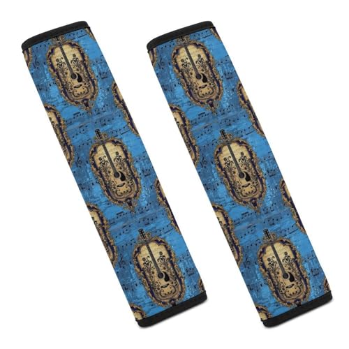 Universal Fit Vintage Guitar Music Guitars Seat Belt Shoulder Pad for Adult Use, Most Cars, 1 Pair Harness Pads Strap Anti-Slip Pad - color: Pattern 539