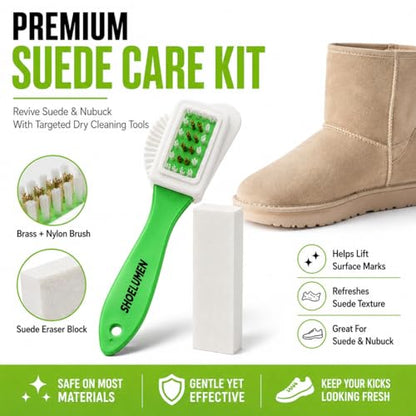 Shoe Cleaner Sneakers,8.5oz Shoe Cleaning Kit with 2 Brush,Shoe Cleaning Removes Dirt and Stain for White Shoes, - style: With Suede Cleaner Kit