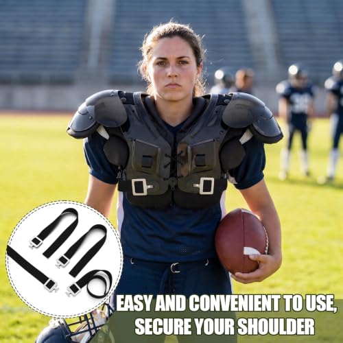 6 Pcs Football Shoulder Pad Straps with T Hook Replacement Elastic Shoulder Belt Straps for Youth Adult Football Pads