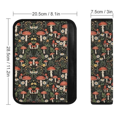 2PCS Mushroom Floral Weedleaf Car Seat Straps Shoulder Pads Soft Padded Seat Belt Cushion for Adult Use, Car Seats Pushchair Strollers High Chair Pushchair, Anti-Slip Pad - color: Pattern 575