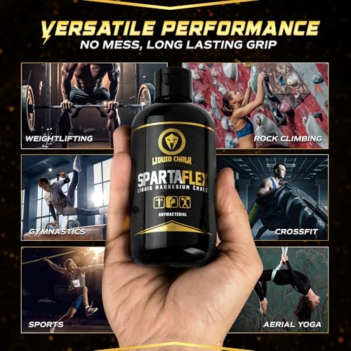 SpartaFlex 250ml Pro Liquid Chalk for Weightlifting Chalk, Rock Climbing, Gymnastics, Lifting Chalk, Hand Chalk for Weight Lifting, Gym Chalk for Powerlifting, Liquid Grip Liquid Chalk Climbing
