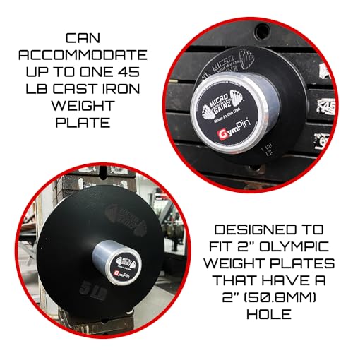 Micro Gainz GymPin Weight Stack Extender Pin for Cable Machine & Home Gym, Designed for Weight Lifting & Strength Training Allowing Additional Olympic Weight Plates, Made in The USA