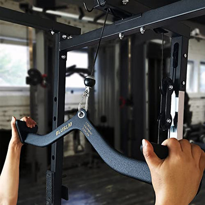 BLUSLM LAT Pull Down Bar for Cable Machine, LAT Pulldown Attachments T-bar V-bar Cable Attachment for Gym, Back Tricep Strength Training Handle - size: 3Pcs