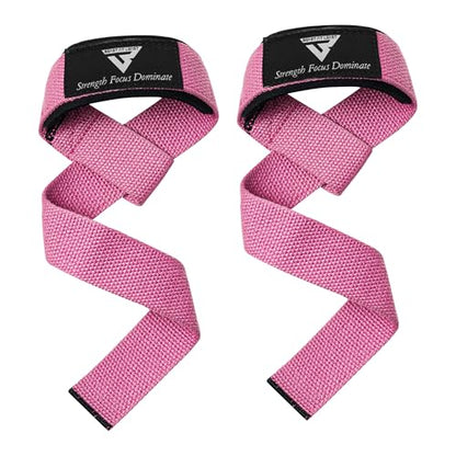 Weight Lifting Straps,Powerlifting Deadlifting, Anti Slip 60CM Hand Bar Grip, 5MM Neoprene Wrist Support, Heavy Duty Weightlifting Bodybuilding Workout - color: Pink