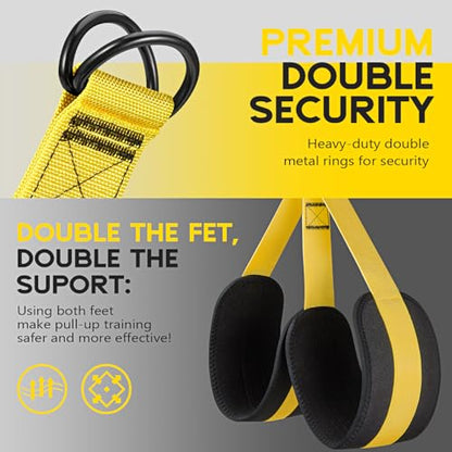 HOXWC Pull Up Assistance Bands, Adjustable Heavy Duty Resistance Band for Pull Up, 3 Pull Up Bands, Comfortable Fabric Feet/Knee Rest, Assistance Bands for Pull-Up, Home Fitness, Body Stretching - color: 1-Yellow