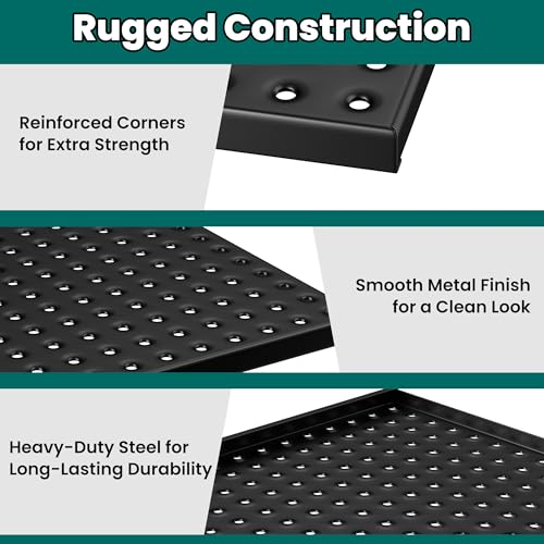 EVERHANGER Metal Pegboard Panels 24" x 12", Heavy Duty Steel Peg Boards for Garage, Pegboard Wall Organizer for Tool Storage and Organization, Black, 6 Pack - size: 6 Pack 24" x 12"
