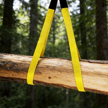 Polyester Lift Sling Web Straps 1 in x 8 ft 4000 lbs WLL 6-Pack, RUGOACE | Reinforced wear guard loop ends for engine hoist rigging machinery tree saver lifting. 1333 lbs working load limit - style: 6pk 1in x 8ft
