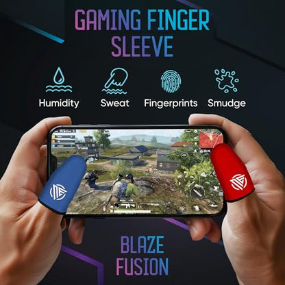 Gaming Finger Sleeves Cots Gloves Covers Protectors Thumb Hand Guard Sleeve for PUBG Mobile Phone Gamer Grip Pro - color: Blaze Fusion