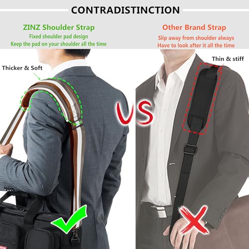 ZINZ Bag Shoulder Strap, Padded Adjustable Shoulder Strap Replacement - color: Stripes-brwgy, size: 57"