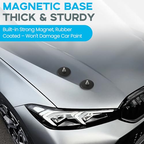 E BAVITE 12PCS Strong Rubber Coated Mounting Magnets with M6 Threaded,65LBS | Anti-Scratch Mounting Magnet Magnetic Non-Slip Strong Magnet for Lighting Bar, Additional Mirrors and Camera - size: M6-2.6in-65LBS