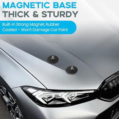 E BAVITE 12PCS Strong Rubber Coated Mounting Magnets with M6 Threaded,65LBS | Anti-Scratch Mounting Magnet Magnetic Non-Slip Strong Magnet for Lighting Bar, Additional Mirrors and Camera - size: M6-2.6in-65LBS