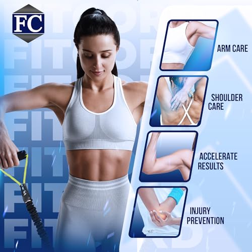 X-Over Arm & Shoulder Training Resistance Bands for Home Exercise & Upper Body Workouts, Portable Gym Equipment for Strength, Rehabilitation & Stretching for Men & Women - 3lb Ultra Light