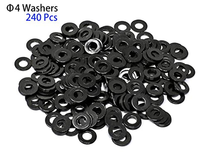 iexcell 720 Pcs M4 x 6/8/10/12/16/20/25/30/35/40/45/50 Alloy Steel 12.9 Grade Hex Socket Head Cap Screws Bolts Washers Assortment Kit, Black Oxide Finish - size: M4 x 6/8/10/12/16/20/25/30/35/40/45/50mm