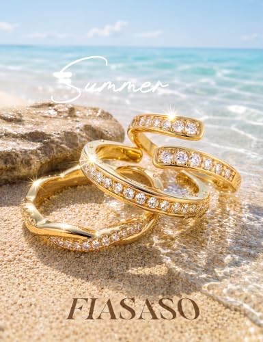FIASASO 3Pcs Gold Filled Toe Rings for Women Non Tarnish 14K Gold Filled Toe Ring Adjustable Flower Cz Dainty Toe Ring Summer Beach Open Toe Rings Set Toe Jewelry Foot Jewelry - color: 14K Gold Filled cz hug
