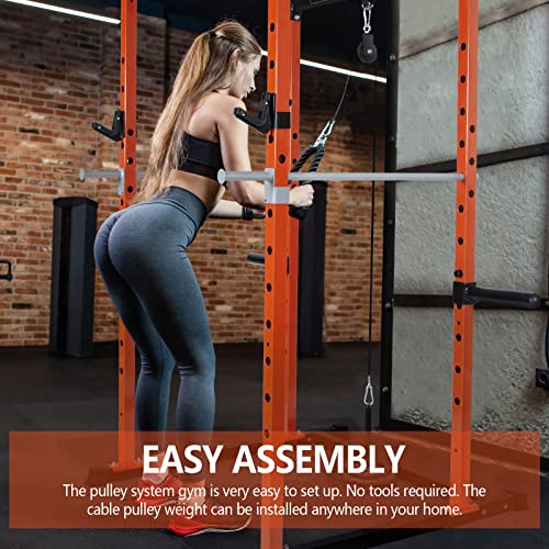 Mtgluk Cable Pulley System Upgraded DIY LAT and Lift Weight Pulley Machine Attachment Home Gym Forearm Wrist Roller for Triceps Pull Downs Biceps Curl Forearm Shoulder - color: Nylon 100''