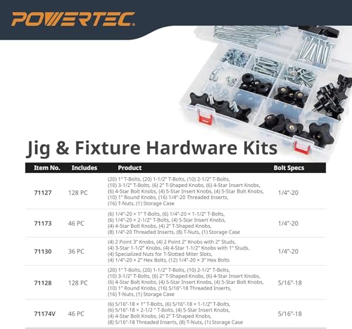 POWERTEC 71371V 24 Inch Double-Cut Profile Universal T-Track with Predrilled Mounting Holes, 4 PK, T Track for Woodworking Jigs and Fixtures, Drill Press Table, Router Table, Workbench - size: 24" T track, 4PK