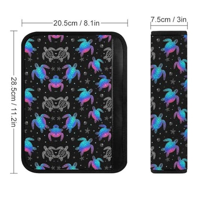2 Pack Universal Fit Seat Belt Cover for Child, Stroller Pushchair High Chair, Neon Purple Sea Turtle Black Automotive Seat Belt Protector, Pressure Relief - color: Pattern 971