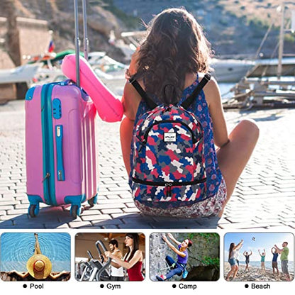 Dry Wet Drawstring Backpack with Shoe Compartment for Women Adjustable Gym Bag - color: Camouflage