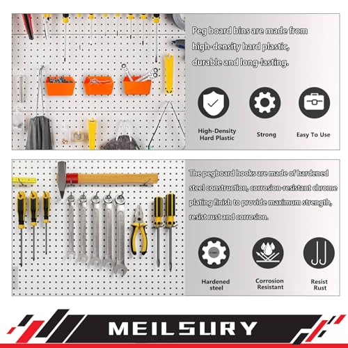 Peg Board Organizer Accessories,278 Pieces pegboard Accessories,Premium peg Board Hooks for Hanging,one of The Professional pegboard Wall Organizer for Garage