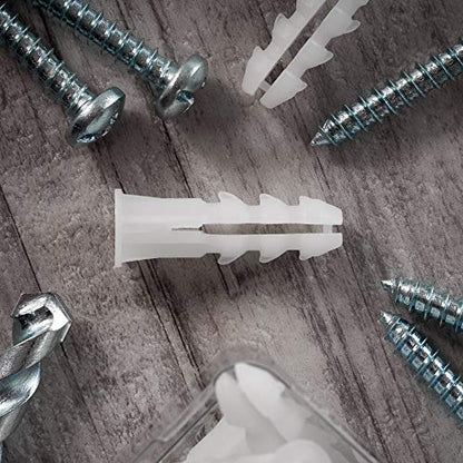 Premium Quality Ribbed Plastic Drywall Wall Anchors (#14-16 x 1-1/4") - size: #14-16 x 1-1/4”, style: Standard Pack