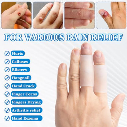 ANCIRS 4pcs Gel Finger Sleeve Protectors, Clear