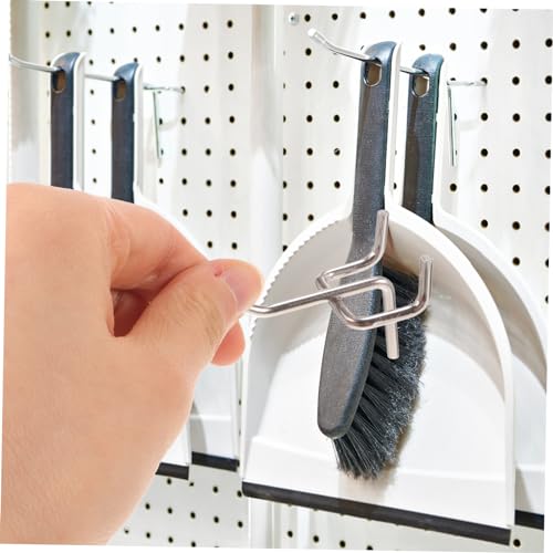 PRETYZOOM 50Pcs Heavy Duty Carbon Steel Pegboard Hooks Silver Pegboard Accessories for Garage and Workshop Organization for Tool Display and Storage