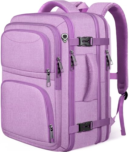 Travel Backpack for Women, Expanable Carry on Backpack, TSA 17.3 inch Laptop Bag Flight Approved, Lightweight Waterproof Business Luggage Bag, Travel Gifts for Women, Purple - color: Purple, size: 17.3 Inches