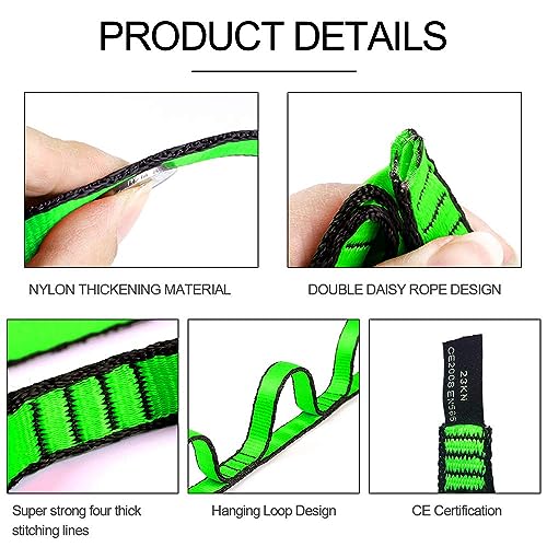 KIKIGOAL 2pcs Safety Daisy Chains Strong Climbing Strap Adjustable Nylon Strap Rope Yoga Pilates Stretching Straps - color: Grey, size: 180cm x 1.5cm