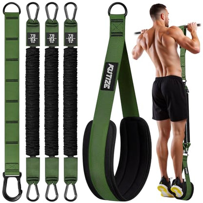 KUTIZE Pull Up Assistance Bands, Pull Up Bar Resistance Bands, Pull Up Bands for Enhanced Strength Training, Muscle Training, 3 Heavy-Duty Adjustable Pull Up Assist Strap & Comfortable Foot Strap - style: Army Green