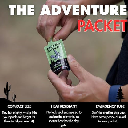 Squirrel's Nut Butter Anti Chafe Adventure Packet | Compact and All Natural Chafing & Skin Care for Athletes, Runners & Adventurers | Thighs, Arms, Pack Straps & More, Original, 9ml - size: 0.03 Fl Oz (Pack of 10)