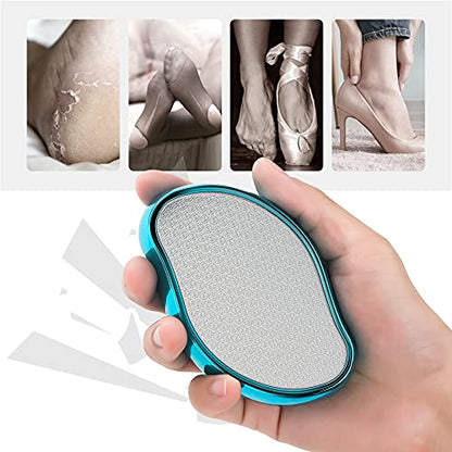 BEZOX Glass Foot File, Foot Scrubber Callus Remover for Wet and Dry Feet, Portable Handheld Sized Foot Scraper for Cracked Heel - Shinning Blue - style: Shinning Blue