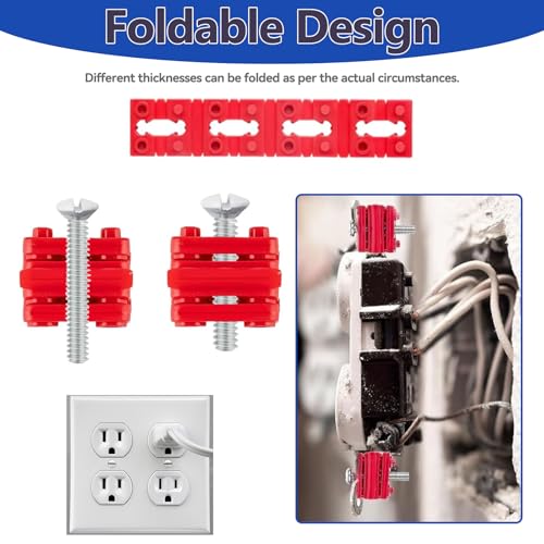168pcs Wall Plate Screws with Outlet Spacers Kits, 3/8", 9/16", 3/4", 1", 1.2" Outlet Screws 6-32 and Receptacle Spacers for Switch Electrical Box - color: White+Red, size: 3/8", 9/16", 3/4", 1", 1.2"