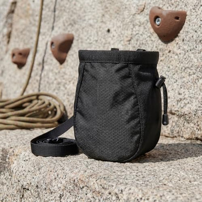 Climbing Chalk Bag for Rock Climbing - with Chalk Ball - Adjustable Black Chalk Bag Bouldering for Rock Climbing Equipment - color: Black