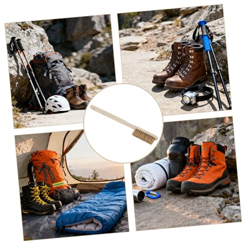 Ergonomic Wood Handle Climbing Hold Brush with Soft Bristles for Bouldering and Humid Environments, Sturdy Rock Climbing Chalk Brush for Removing Chalk and Dirt