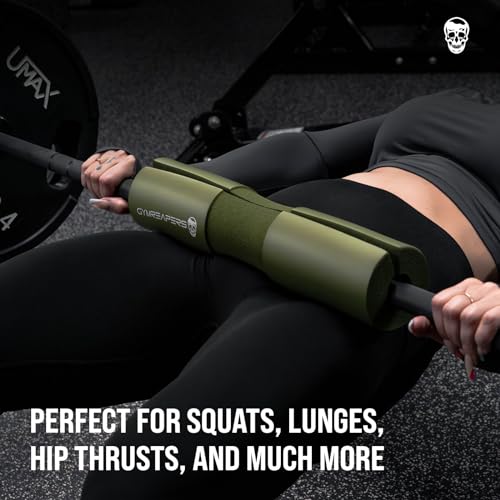 Gymreapers Barbell Squat Pad - Protective Bridge Pad For Hip Thrust, Squats, Lunges - Hip Support, Neck Protection For Bar - color: Green