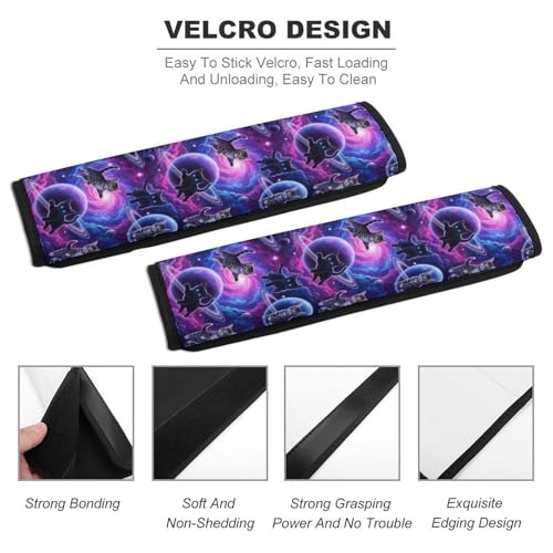 1 Pair Funny Cat Space Car Seat Straps Shoulder Pads Soft Padded Harness Pads Strap for Adult Use, Stroller Pushchair High Chair, Comfortable Driving - color: Pattern 171