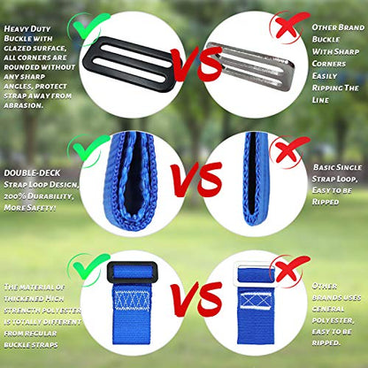 Ninja Slackline Buckle Straps - 8pc Removable Hanging Loops for Ninja Obstacle Course Training, Attaching Ninja Obstacle Accessories - Durable Buckle Straps - Blue Color - style: Buckle Straps
