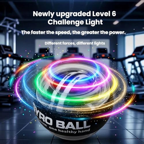 Auto-Start Wrist Power Gyro Ball with LED Lights,Torque Ball Hand Exerciser Grip Strength Trainer,Hand Strengthening Devices,Gyroscopic Forearm Exerciser, for Strengthening Arms Wrists and Fingers