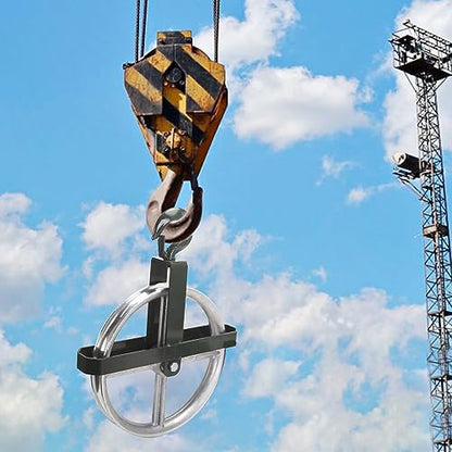 POPMOON Scaffold Hoist Pulley 12" Aluminum Pulley Wheel Load 1000lbs | Heavy Duty 12 inch Scaffolding Wheels Ladder Hooks Pulley with Safety Latch Lock, Scaffold Hoist Pulley for Lifting with Rope