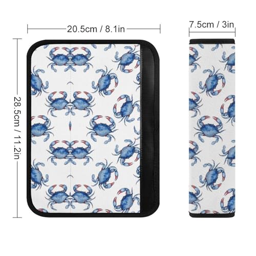 2PCS Soft Padded Car Seat Straps Shoulder Pads for Adult Use, Most Cars, Blue Crabs Shoulder Protector, Shock Absorption - color: Pattern 1044